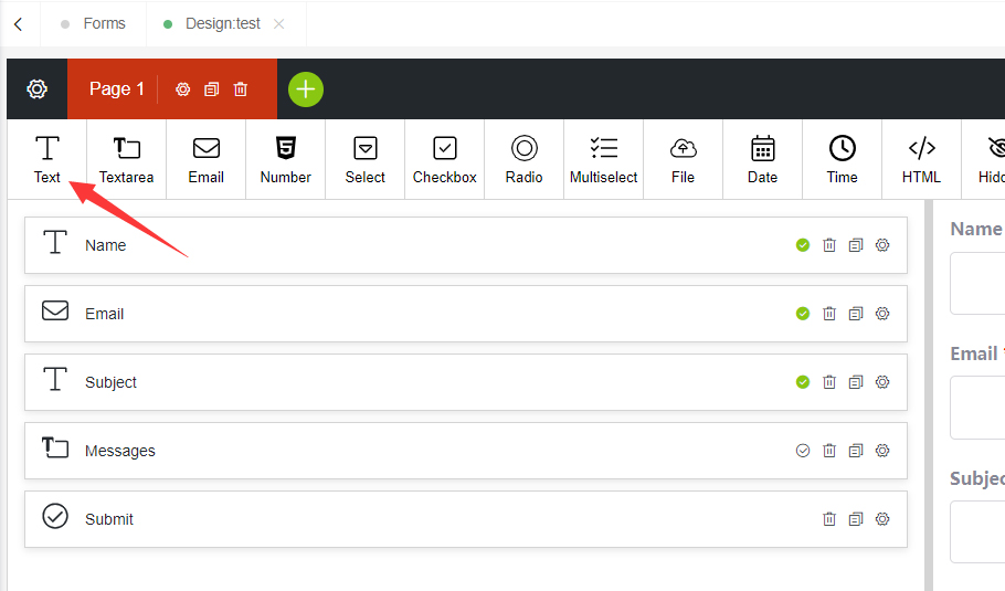Element toolbar