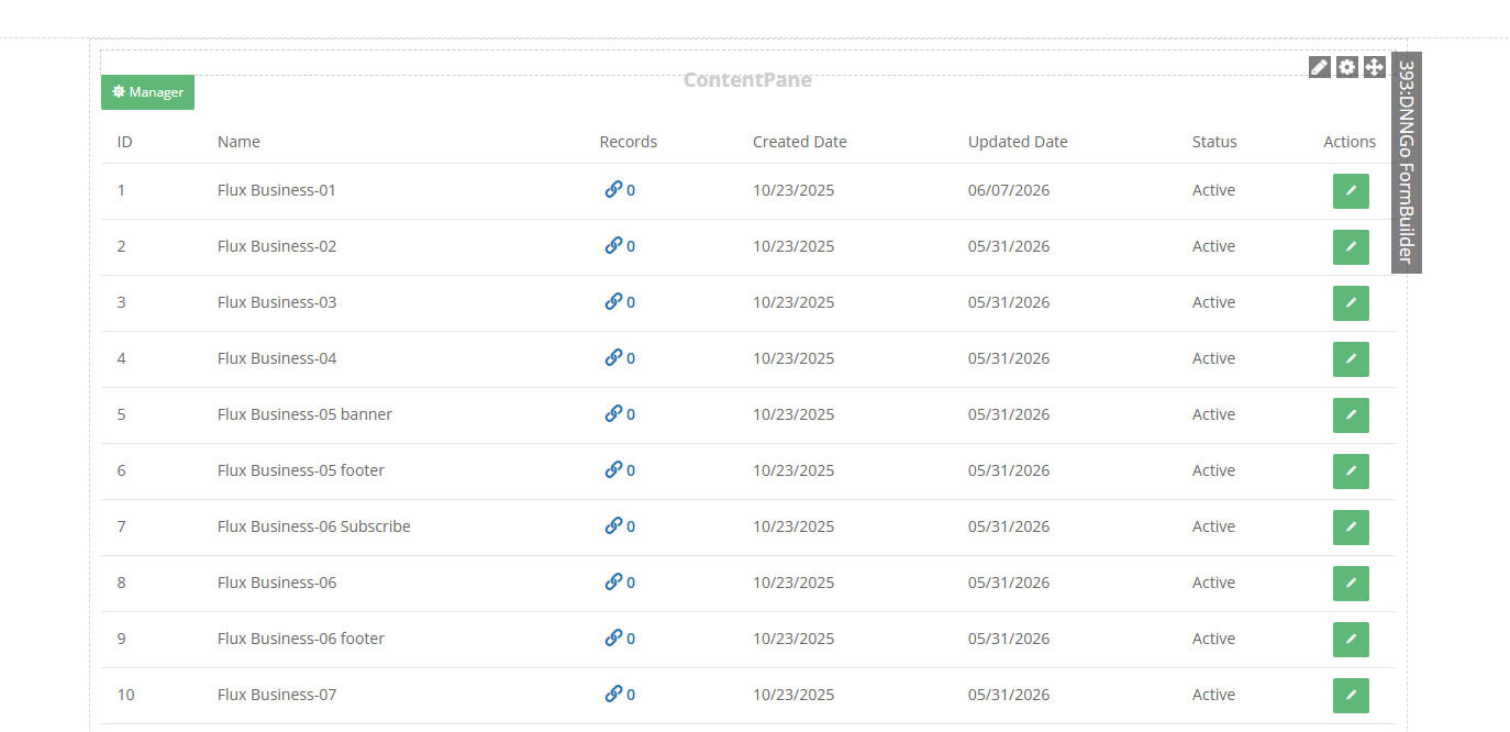 Form Builder Management Interface